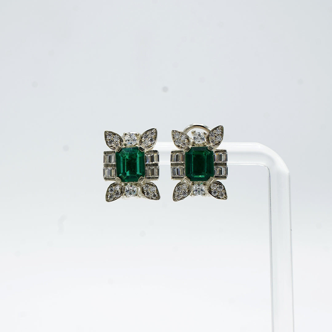 The Enclosed Emerald Stud Earrings