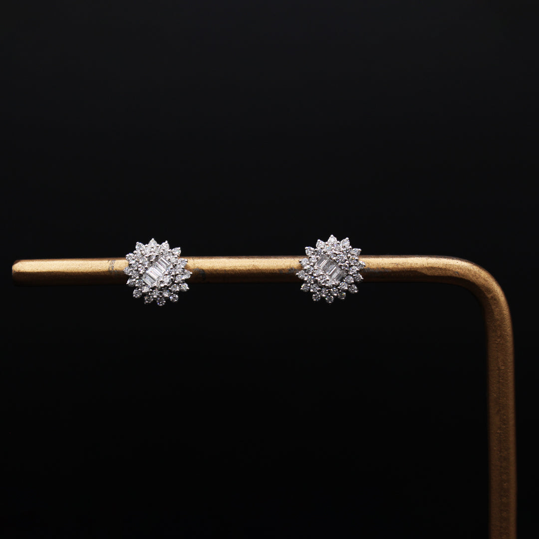 The Sunflower Diamond Stud Earrings