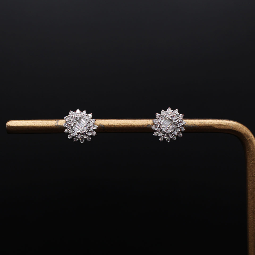 The Sunflower Diamond Stud Earrings