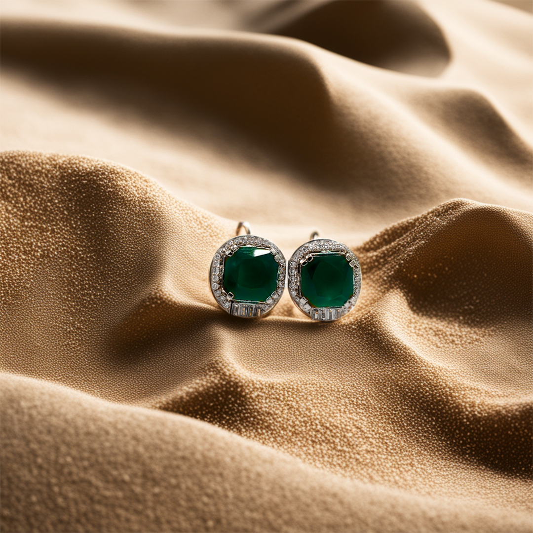 The Emerald Sparkle Stud Earrings