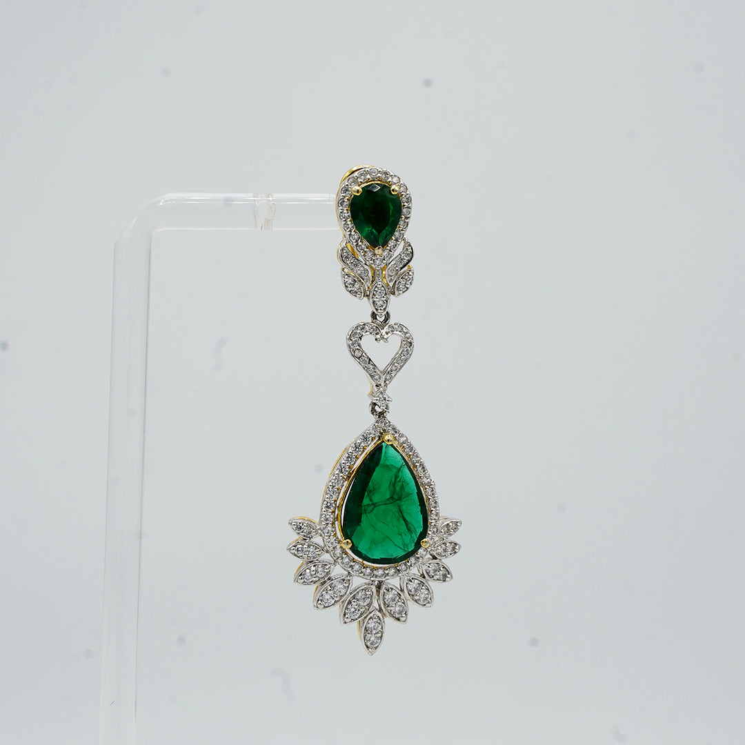 The Hearty Emerald Drop Earrings