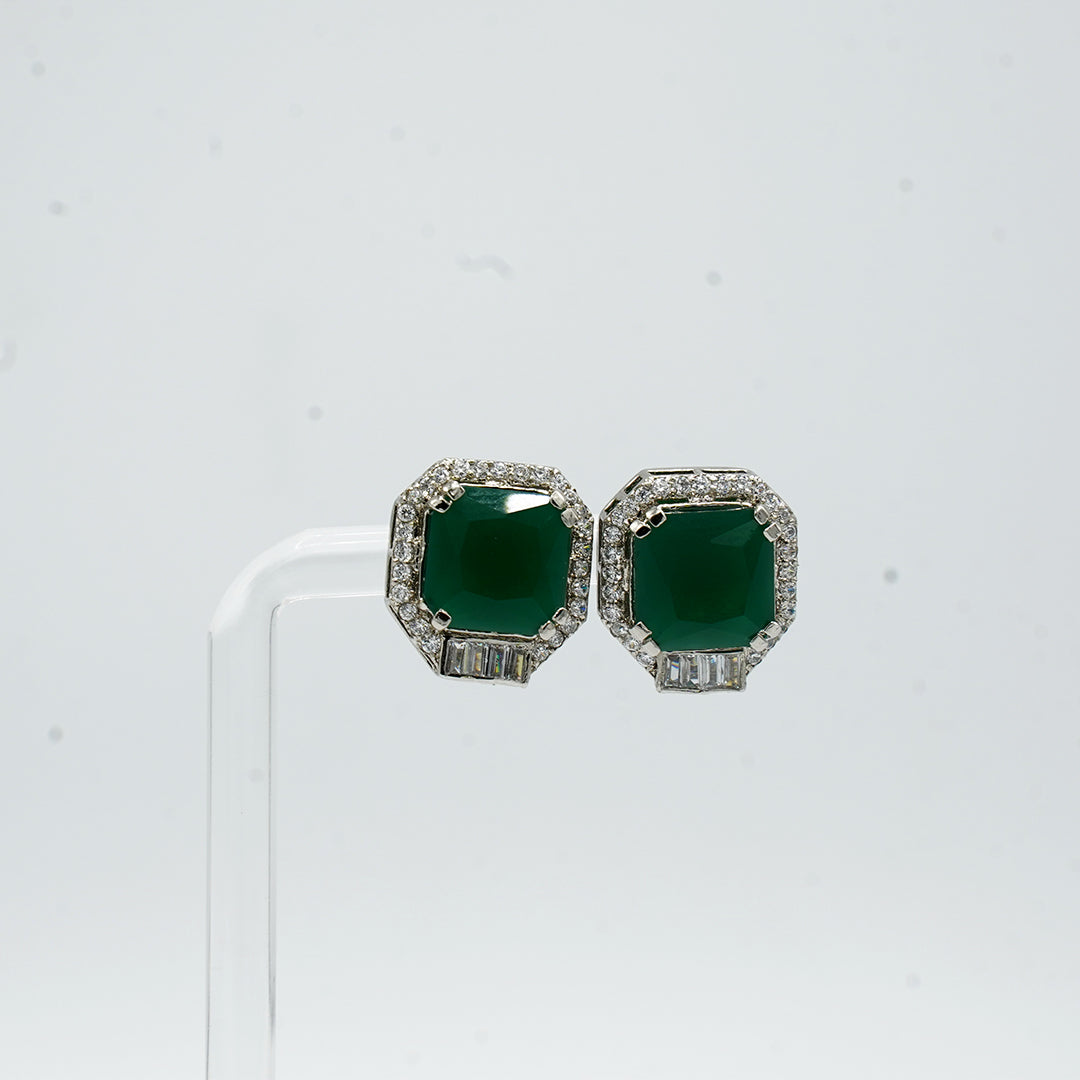 The Emerald Sparkle Stud Earrings