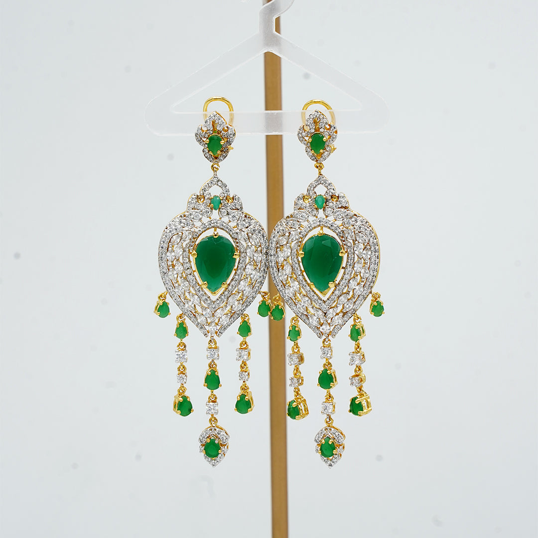 The Dangling Emeralds Drop Earrings