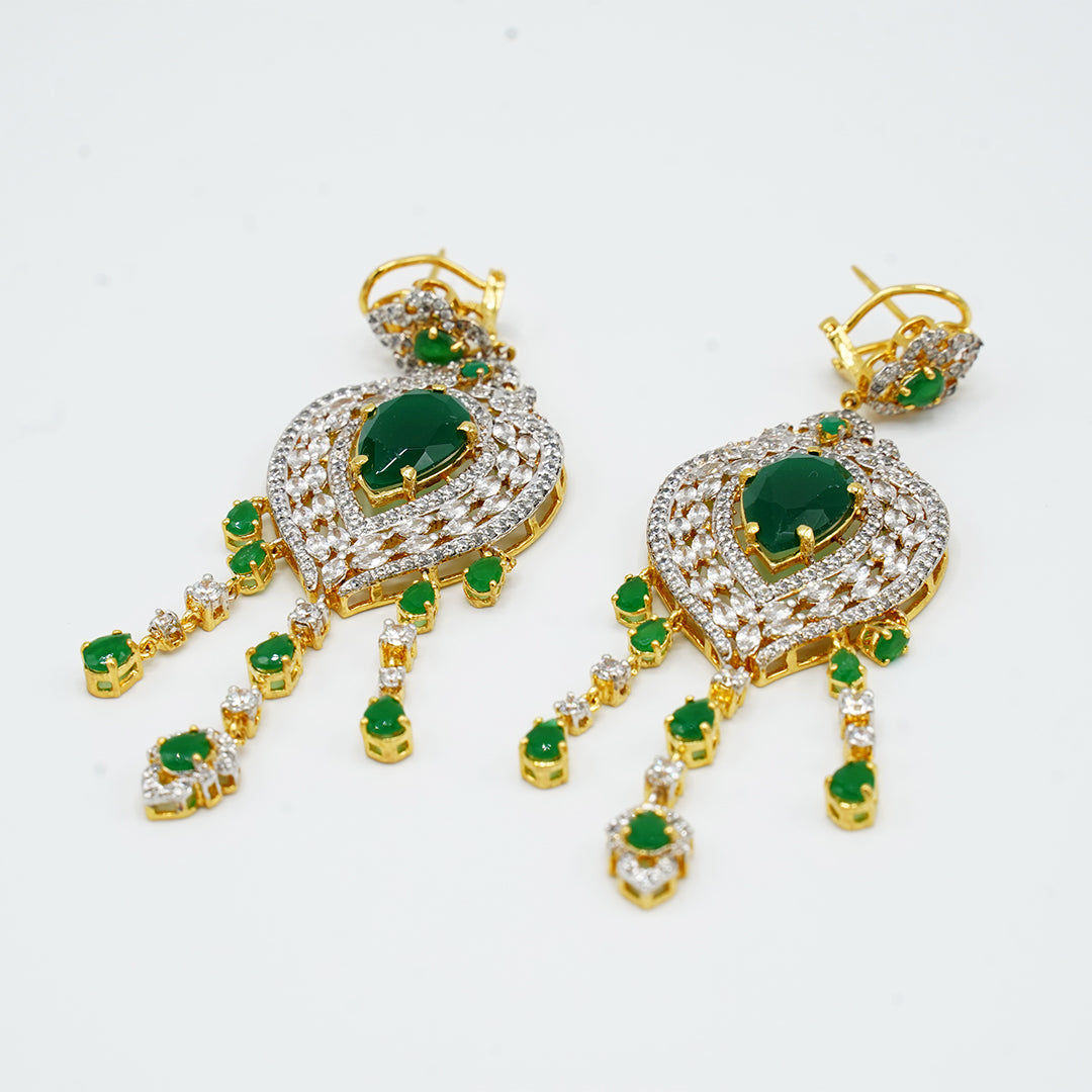 The Dangling Emeralds Drop Earrings