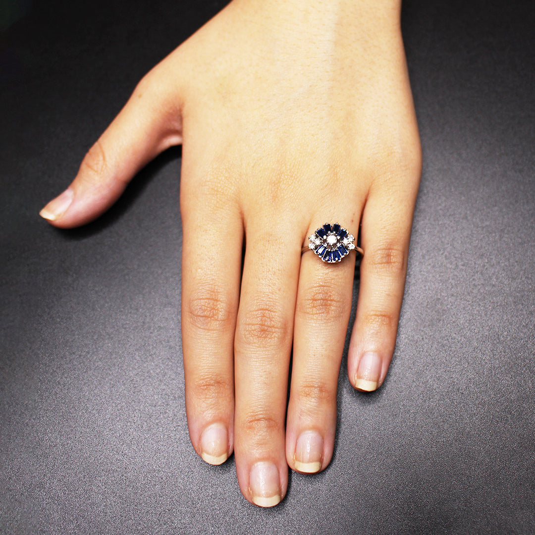 The Sapphire Aster Diamond Ring