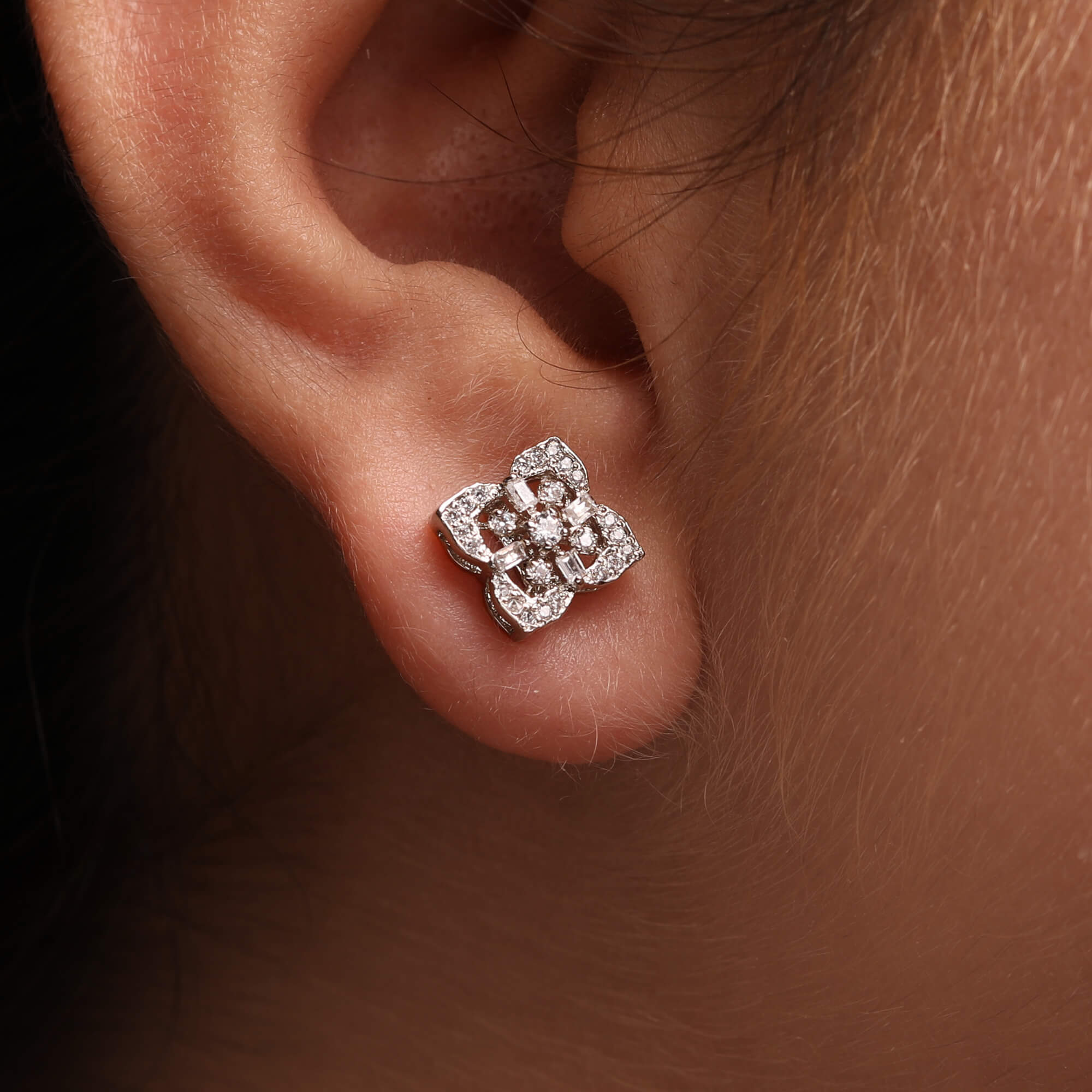 The Dazzling Clover Stud Earrings